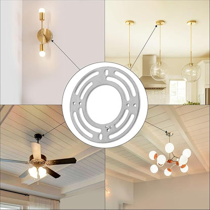 2 Pack Universal Fixture Mounting Bracket Heavy Duty 50 LB Rated, 4 Inches Diameter Steel Round Crossbar With Screw for Ceiling Pendant Light, Chandelier, Wall Sconces, Barn Lights