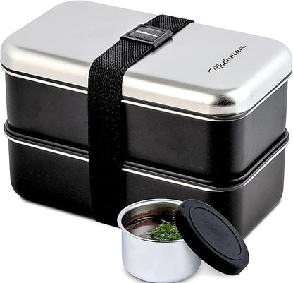 Leak Proof Stainless Steel Bento Box, Stainless Steel Lunch Box For Adults, Metal Bento Box, Japanese Lunch Container, Large With Compartment, Korean Bentobox, Non Toxic, Microwave Safe