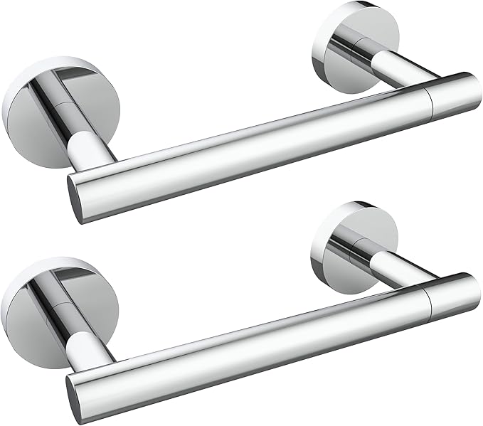 Toilet Paper Holder Chrome SUS304 Stainless Steel Double Post Pivoting Polish Chrome Toilet Paper Roll Holder Wall Mounted Toilet Tissue Holder for Commercial Bathroom RV, Polished, 2 Pack