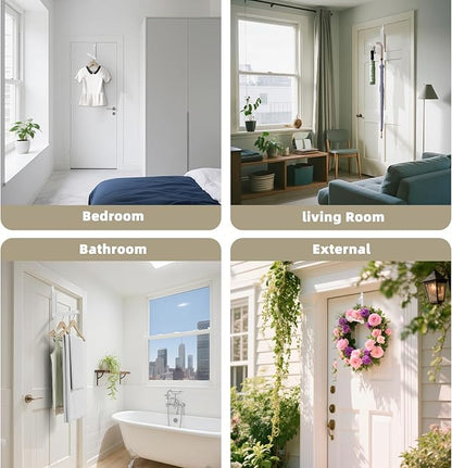 BAKON Over The Door Hanger Folding Clothes Drying Rack, Double Fold Hanging Door Hooks Coat Rack for Indoor Laundry Room Compact Small Space Foldable Portable Clothing Hanger Hook Collapsible- 1 Pack
