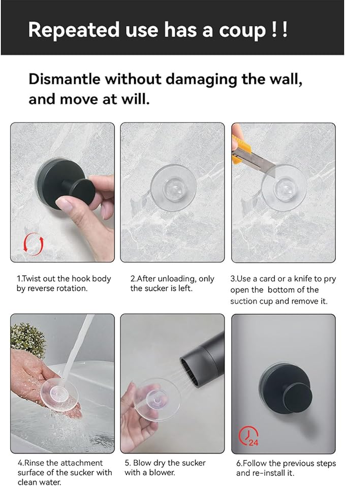 Suction Cup Hooks for Shower, Shower Hooks for Hanging Towels, Robes, Bath Balls, Stainless Steel Towel Hooks for Bathroom Wall, Glass Door, Kitchen, Mirror, Tile (2 Pack，Silver)