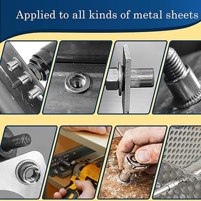 5/16''-18 UNC Rivet Nut, 50Pcs 304 Stainless Steel Flat Head Rivnut Threaded Insert Nutsert