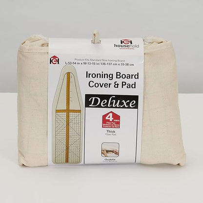 Household Essentials Deluxe Ironing Board Replacement Pad and Cover, Sewing Guide Pattern, Cream
