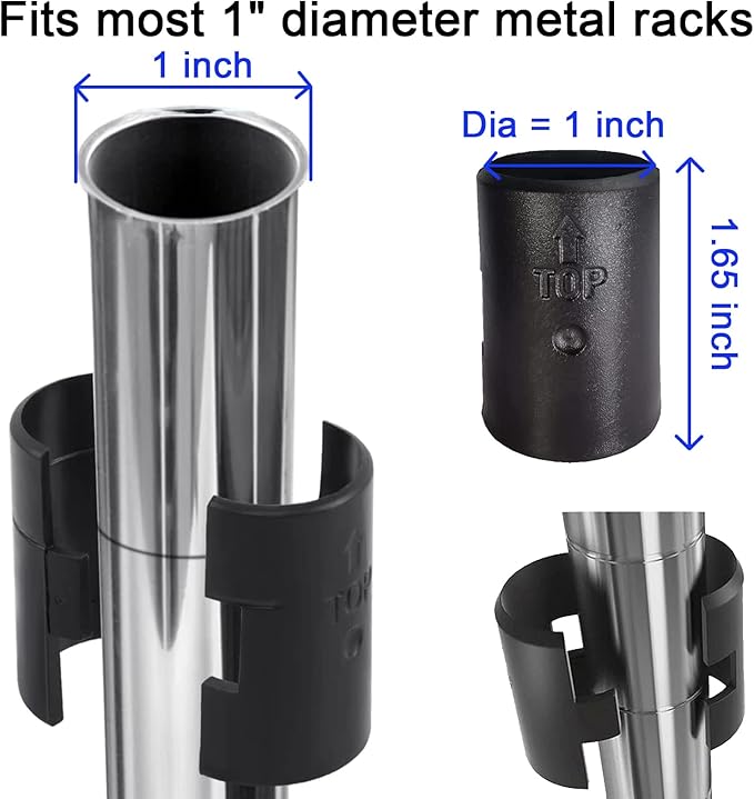 WAFJAMF 72 Pack Wire Shelving Shelf Lock Clips for 1" Post- 36 Pairs Shelving Sleeves Replacements for Wire Shelving System