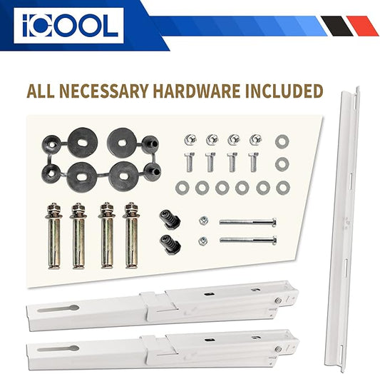 ICOOL Mini Split Wall Mounting Bracket for 9000-36000 BTU Universal Ductless Air Conditioners, Heat Pumps, Compressors & HVAC Systems, Outdoor Heavy Duty Foldable Wall Mount Condenser Bracket
