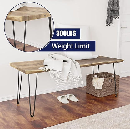 SMARTSTANDARD 18 Inch Heavy Duty Hairpin Furniture Legs, Metal Home DIY Projects for Nightstand, Coffee Table, Desk, etc with Rubber Floor Protectors Black 4PCS