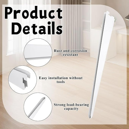 10 Pack 14.5 Inch Adjustable Shelf Brackets, Heavy Duty Wire Shelving Brackets, Locking Shelf Bracket for Double Track System Closet Organization