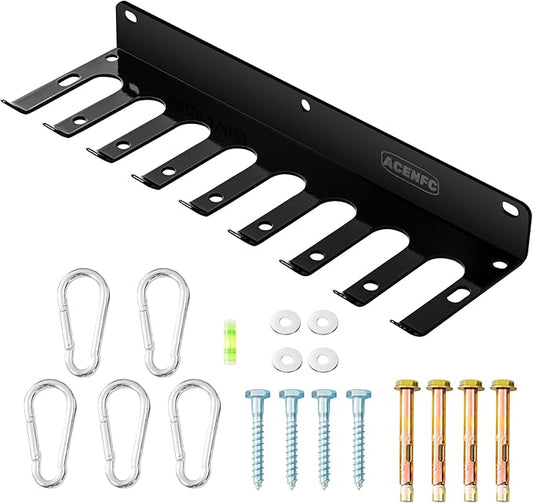 Wall-Mounted Gym Organizer, Barbell Holder Wall Mount, Resistance Band Storage Rack, Home Gym Accessories Holder