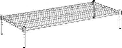 21" x 48" x 8" Chrome Wire Storage Shelf, Dunnage Rack, Commercial 1 Tier Small Shelf