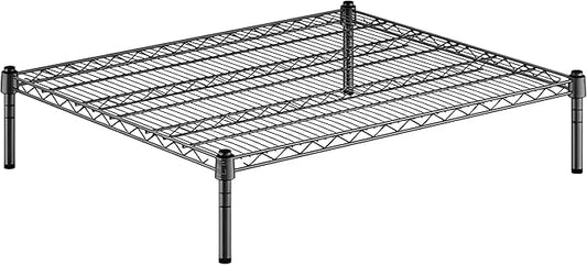 30" x 36" x 8" Black Epoxy Wire Storage Shelf, Dunnage Rack, Commercial 1 Tier Small Shelf
