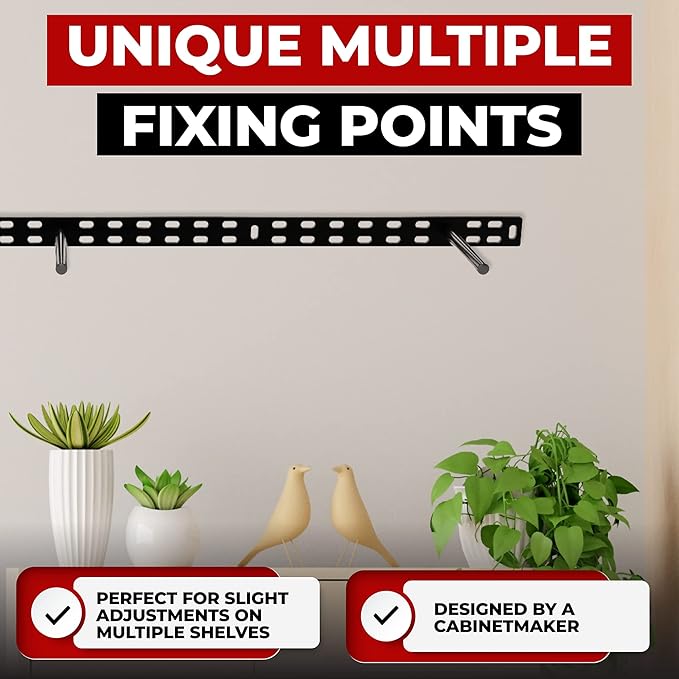 Set of 2 Floating Shelf Brackets 38 inch Multiple Mounting Location Hit 3 Studs Heavy Duty Perfect Bracket for Long Shelf/ Hidden Wall Shelves Support Hardware Kitchen/Living Room/Office (4 inch Rods)