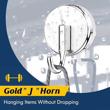 Suction Cup Hooks for Shower, Shower Hooks Mounting on Glass Doors, Tile, Mirrors, Metals,Hook for Hanging Towels, Robe, Loofah, Jackets-Chrome(4 Pack)