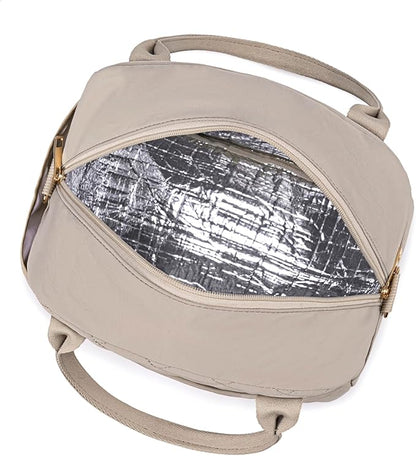 CAMTOP Lunch Box for Women Men Insulated Lunch Bag Lunch Tote Bag Leakproof Thermal Cooler Large Capacity for Travel Work School Picnic (Shoulder-Grey)
