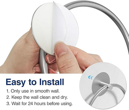 Nickel Brushed Bathroom Towel Ring - SUS304 Stainless Steel Bathroom Towel Rack, Susswiff Adhesive Wall Mounted Hand Towels Holder, Towel Hanger for Bathroom Organizer, Kitchen Storage
