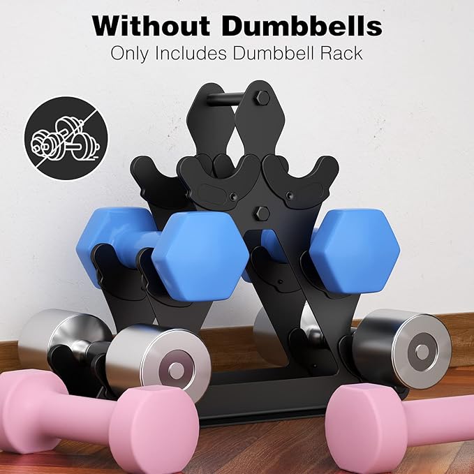 Dumbbell Rack Stand Only | Space-Saving Weight Rack for Home Gym, Hand Weight Rack Dumbbell Storage for Dumbbell Set (3-15 LB), Durable Metal Stand with Easy Assembly (Dumbell not Included)