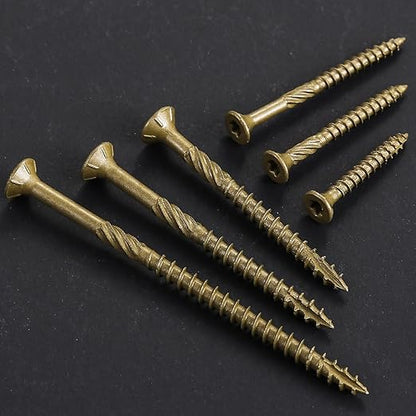 #12 * 7" Deck Screws, (22pcs) 1 lbs.Exterior Wood Screws, Rust Resistant Epoxy Coated, Bronze, T20 Star Bit
