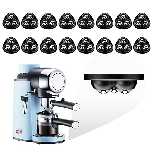 Appliance Casters - Furniture Sliders & Appliance Rollers for Kitchen, Coffee Machine, Blender, Oven - Helps Mom or Wife Easily Solve Countertop Sliding (Black, 16pcs)