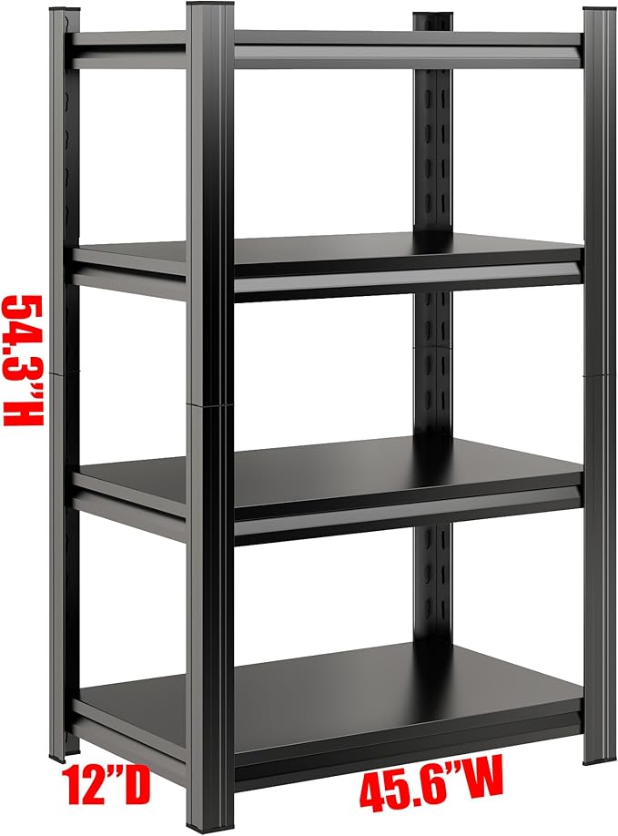 Plant Stand Indoor Outdoor,Metal Adjustable,4-Tier Plant Shelf,Accommodates Multiple Pots,Plant Shelves Suitable for Living Rooms,Gardens,Balconies (Black, 54''H x45.6''W x 12''D)