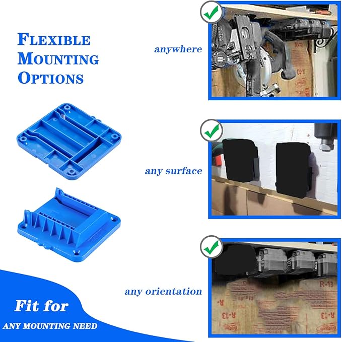 Battery Mount Holder Compatible for Kobalt 24V Max Batteries, Wall Mounts Hanger Fit for KB624-03 KB524-03 KB424-03 KB224-03, Organize Garage/Workshop/Work Truck(6 Pack, w/24 Screws, No Battery)