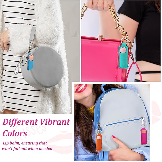 Yisong 40/60/ 80 Pack Lipstick Holder Keychains Bulk Neoprene Lip Balm Holder Keychain Lip Gloss Sleeve Pocket Women Presents
