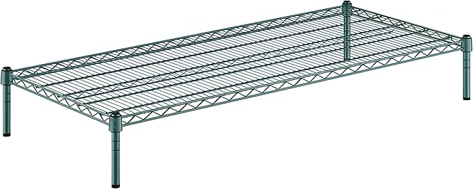 24" x 54" x 8" Green Epoxy Wire Storage Shelf, Dunnage Rack, Commercial 1 Tier Small Shelf