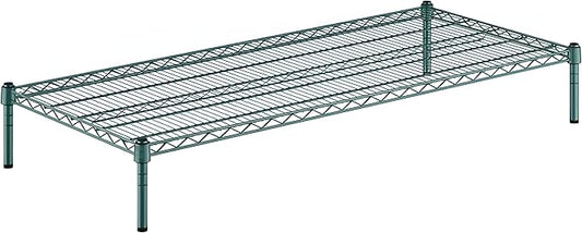 24" x 54" x 8" Green Epoxy Wire Storage Shelf, Dunnage Rack, Commercial 1 Tier Small Shelf