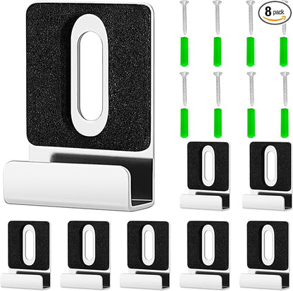 Metal Mirror Holder Clips-8Pack Mirror Hanging Kit,Steel Heavy Duty Frameless Picture Mounting Hardware and Screw,Frameless Glass Anchors Hardware for Wall Hanging Photo Frames Tiles and Billboard