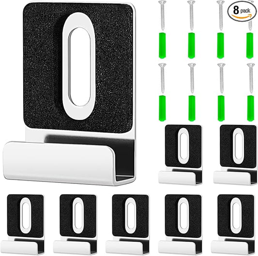 Metal Mirror Holder Clips-8Pack Mirror Hanging Kit,Steel Heavy Duty Frameless Picture Mounting Hardware and Screw,Frameless Glass Anchors Hardware for Wall Hanging Photo Frames Tiles and Billboard