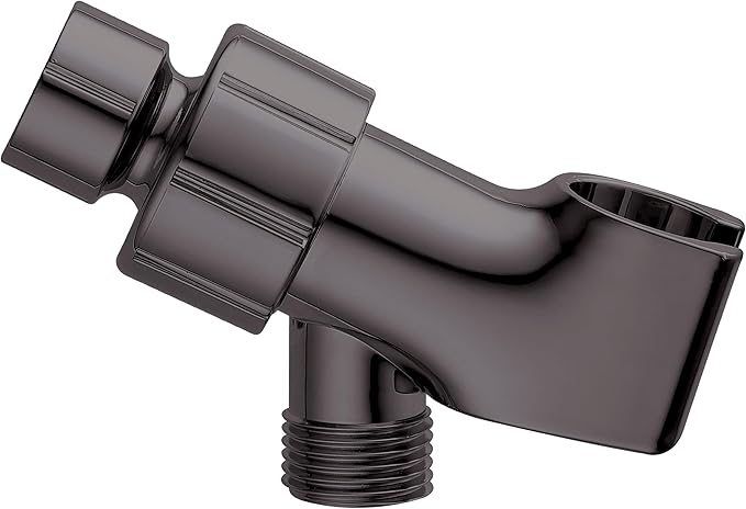 Adjustable Handheld Shower Head Holder- Premium ABS Bracket- 360 Degree Rotatable Arm Mount and Hose Connector- Easy Install and Replacement Parts (Elegant Grey)