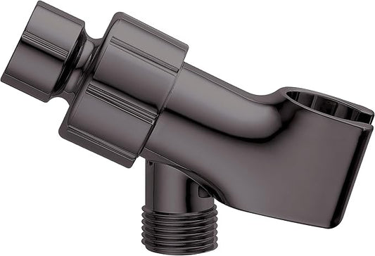 Adjustable Handheld Shower Head Holder- Premium ABS Bracket- 360 Degree Rotatable Arm Mount and Hose Connector- Easy Install and Replacement Parts (Elegant Grey)