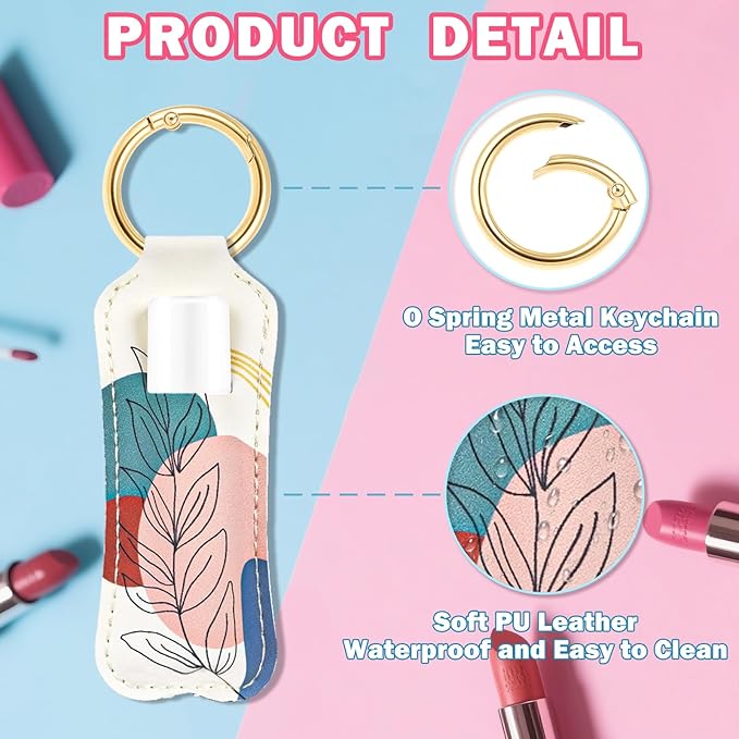 HEYSKAY Lip Balm Holder Keychain,Stocking Stuffers Gifts Lipstick Keychain Holder Compatible with Chapstick,Lipgloss Keychain
