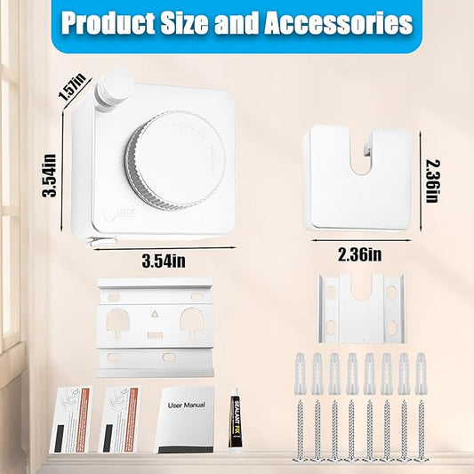 Retractable Clothesline, Non-Sagging Wall Mounted Laundry Line, Space-Saving Stainless Steel Clothes Line, Heavy Duty Drying Rack 15.6 Ft for Apartment, Dorms, RV & Travel (White)