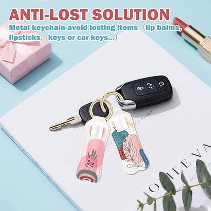 HEYSKAY Lip Balm Holder Keychain,Stocking Stuffers Gifts Lipstick Keychain Holder Compatible with Chapstick,Lipgloss Keychain