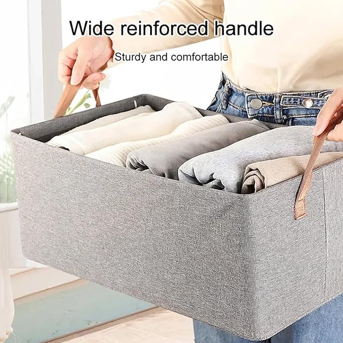 Foldable Closet Storage Box Bins Organizer System, Large Capacity Sturdy for Organizing Clothing, Sheets, Toys, Books - Shelf Organizer Shelves (1)
