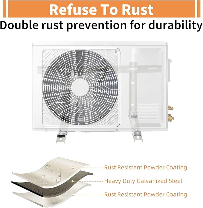 Mini Split Air Conditioner Bracket, Outdoor Wall Mounting Bracket for Ductless Mini Split Air Conditioner Heat Pump Systems, Universal,7000-18000 Btu AC Units, Heavy Duty Support up to 270 LBS