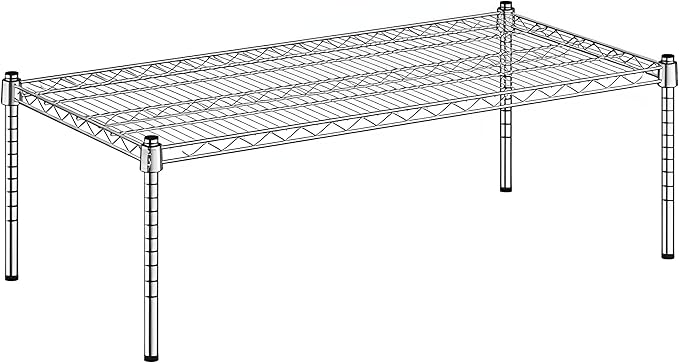 21" x 42" x 14" Chrome Wire Storage Shelf, Dunnage Rack, Commercial 1 Tier Small Shelf