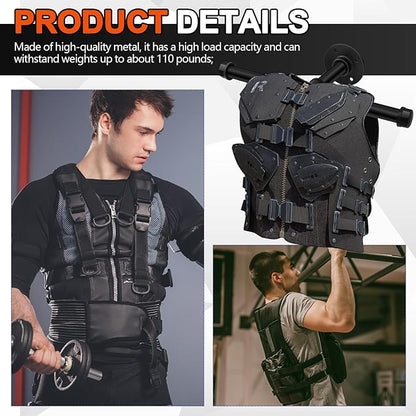 Weight Vest Hanger Wall Mount Heavy Duty Tactical Gear Police Vest Holder Motorcycle Helmet Rack Stand for Gym Home Garage Train Armor Breastplate Backpack Organizers