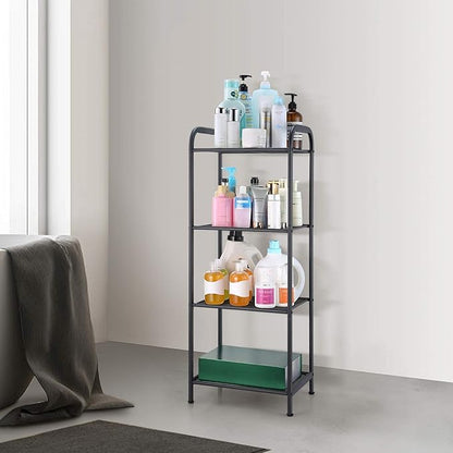 MAX Houser Storage Rack with Shelf,Industrial Style Extendable Plant Stand, Standing Shelf Units for Kitchen, Bathroom, Office,Living Room, Balcony, Kitchen (Charcoal Gray, 4 Tier)