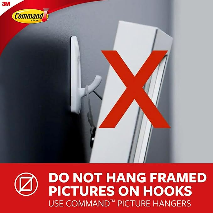 Command Large Frame Hanger, 5 lb Capacity, 1-Hanger, 2-Strips, 2-Frame Stabilizer Strips, Indoor Use