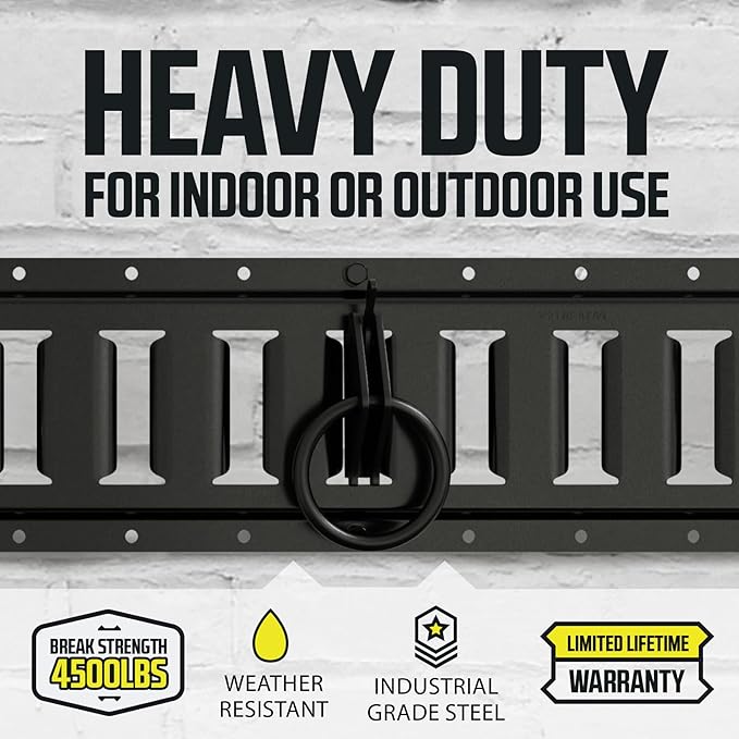 DC Cargo Mall E Track Tie-Down Kit - 10 Pieces: 5 ft Black E Track Rails & E Track Ratchet Straps