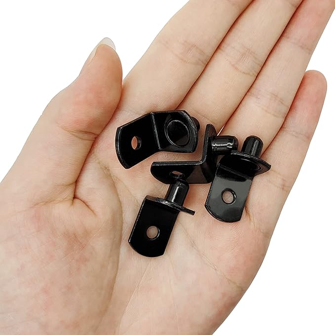 Shelf Support Pegs, 40 Pcs L-Shaped Black Steel Cabinet Shelf Brackets with Hole, 5mm Diameter, for Bookcase, Kitchen, Closet Shelves