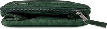 PackIt Freezable Classic Lunch Box, Checker Wave Olive, Built with ECOFREEZE Technology, Collapsible, Reusable, Zip Closure With Zip Front Pocket and Buckle Handle, Designed for Fresh Lunch On the Go