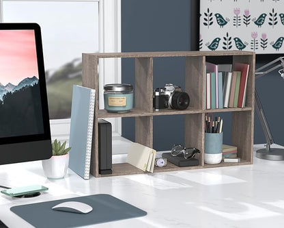 ClosetMaid Mini 6-Cube Desktop or Wall Mount Organizer, Weathered Teak