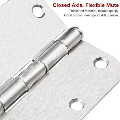 24 Pack Nickel Door Hinges Brushed Nickel 3 1/2 Interior Door Hinges Satin Nickel 3.5 Inch with 5/8” Radius Corners 3 ½"x 3 ½" Silver Hardware Controls JIW Garage Factory