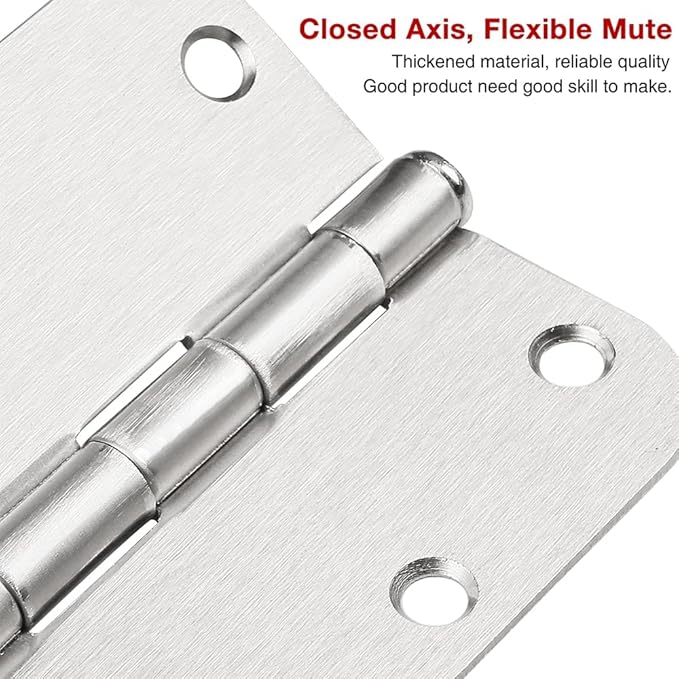 48 Pack Nickel Door Hinges Brushed Nickel 3 1/2 Interior Door Hinges Satin Nickel 3.5 Inch with 5/8” Radius Corners 3 ½"x 3 ½" Silver Hardware Controls JIW Garage Factory