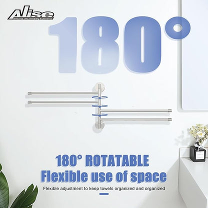 Alise Swing Out Towel Rack,Folding Hand Towel Bar 4 Bars Arm Towel Holder Towel Hanger for Bathroom Wall Mount,Space Saving Towel Rail,GK9003-LS SUS304 Stainless Steel Brushed Nickel