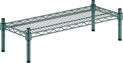 12" x 30" x 8" Green Epoxy Wire Storage Shelf, Dunnage Rack, Commercial 1 Tier Small Shelf