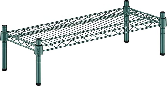 12" x 30" x 8" Green Epoxy Wire Storage Shelf, Dunnage Rack, Commercial 1 Tier Small Shelf