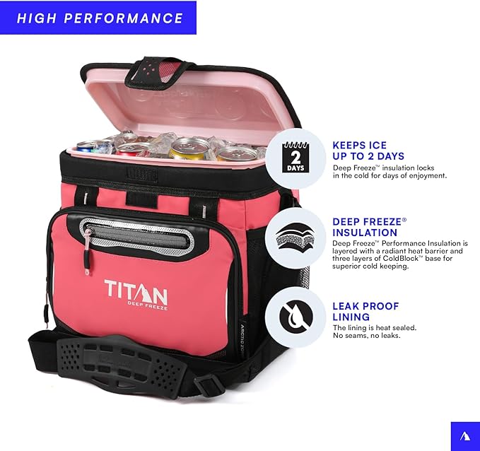 Titan by Arctic Zone Deep Freeze Cooler - Zipperless Hardbody Cooler - Deep Freeze Insulation, HardBody Liner, and SmartShelf