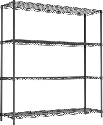 2400LBS 47.3" W Stand Shelf Wire Rust-Proof Outdoor Storage Shelving 4-Tier Utility Shelving Unit for Garden Home,Kitchen,Office Dark Grey 17.7" D x 47.3" W x 59.4" H